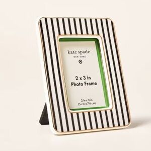 kate spade ♠️ new york x Target Black and White Striped Gold trim Photo Frame